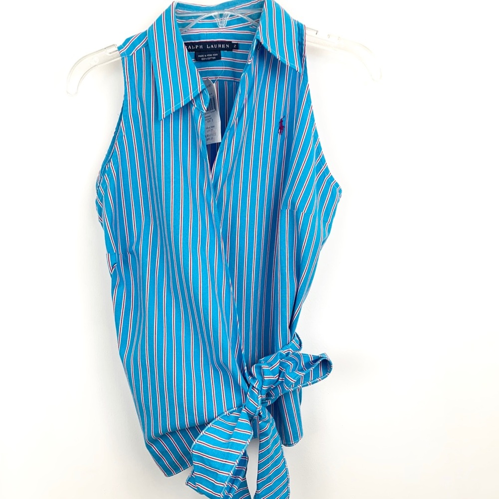 Ralph Lauren Sleeveless wrap blouse Sz 2